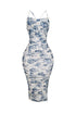 Anfissa Mesh Floral Ruched Tank Dress